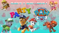Happy Birthday Kids Paw Patrol Banner Pantalla Digital (16:9) template
