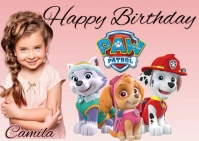 Happy Birthday Patrulla Canina Banner Flyer Postal template