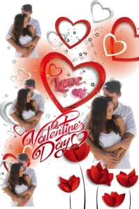 Alegre Happy Valentine's Dayposter Template Collagge Póster