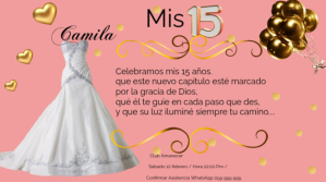 Pink Quinceañera Invitacion Banner Template Pantalla Digital (16:9) Digitalt display