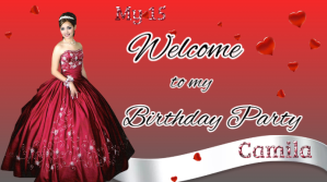 Alegre Welcome Birthday Party Quinceañera Pan Digitalt display (16:9) template