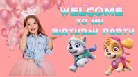 Welcome birthday Party Paw Patrol Kids Pantalla Digital (16:9) template