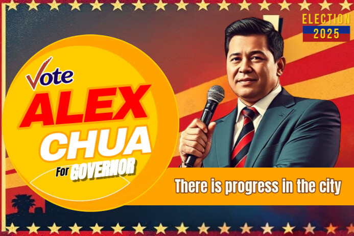 Alex Chua for Governor Banner Template | PosterMyWall