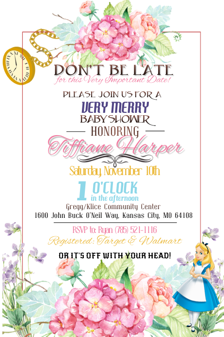 Alice No Pais Das Maravilhas Baby Shower Modelo Postermywall Alice No Pais Das Maravilhas Baby Shower Modelo Postermywall