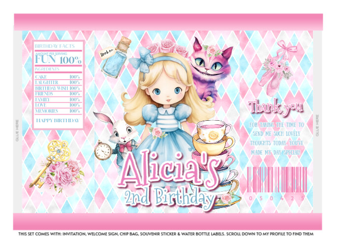 Alice in wonderland A4 template