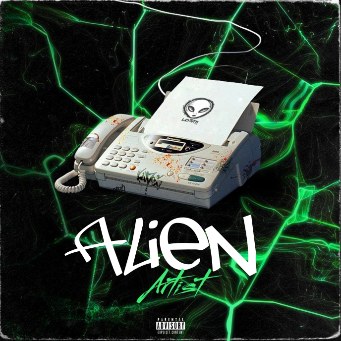 Black Alien Art Album Covers Template | PosterMyWall