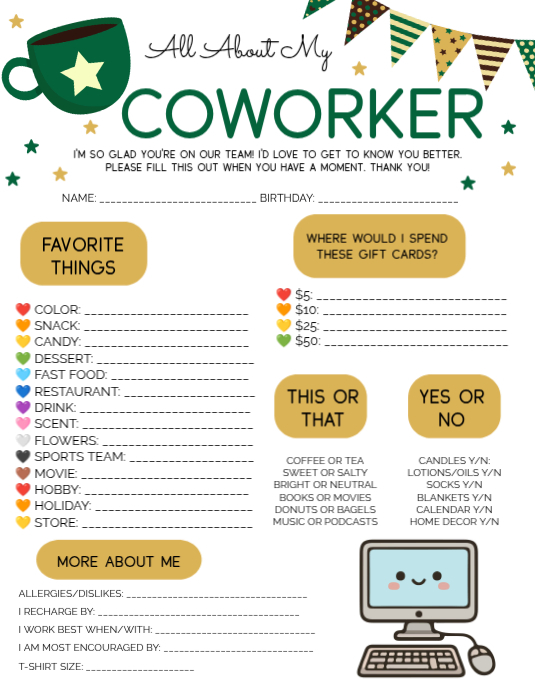 Coworker Introduction Flyers Template | PosterMyWall