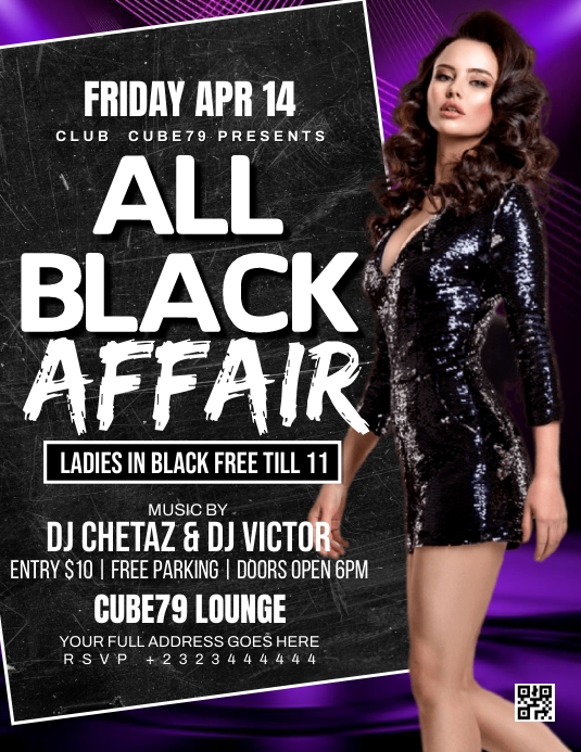All black affair Flyer (US Letter) template