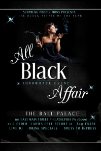 customizable design templates for black party postermywall all black party flyers