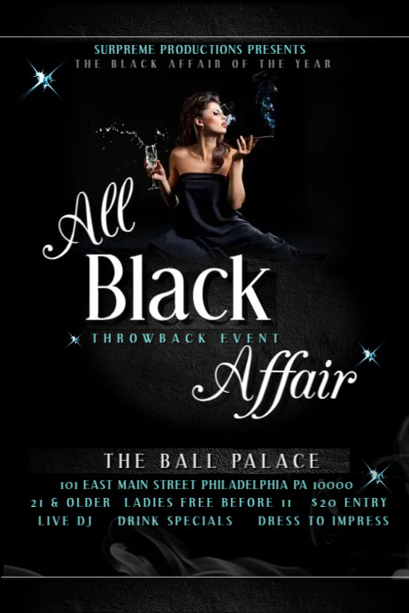 All Black Affair Template Postermywall