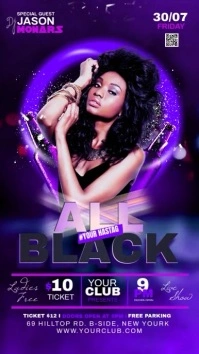 All Black Party Flyer Ролик Reels в Instagram template