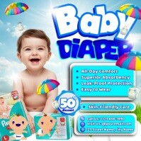 All-Day Comfort Baby Diaper Post Instagram template