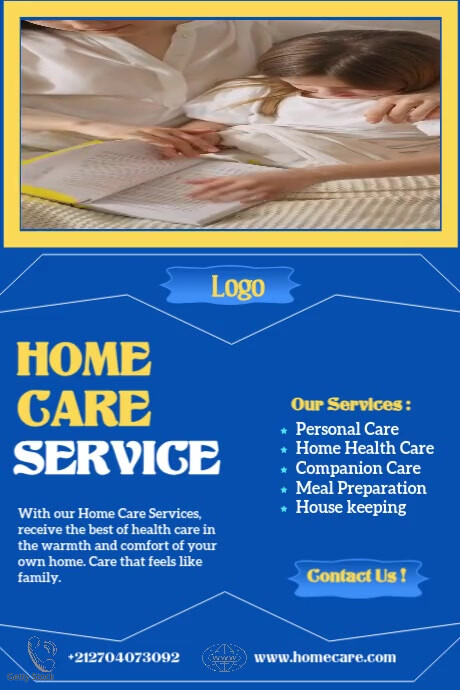 All home Care services poster Cartaz template