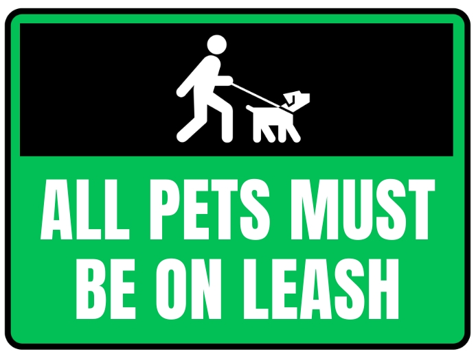 All Pets Must Be On Leash Please Clean Up After Your Pet Sign, SKU: K2-6156