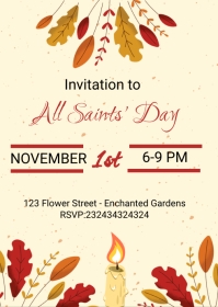 All Saints' Day invitation A6 template