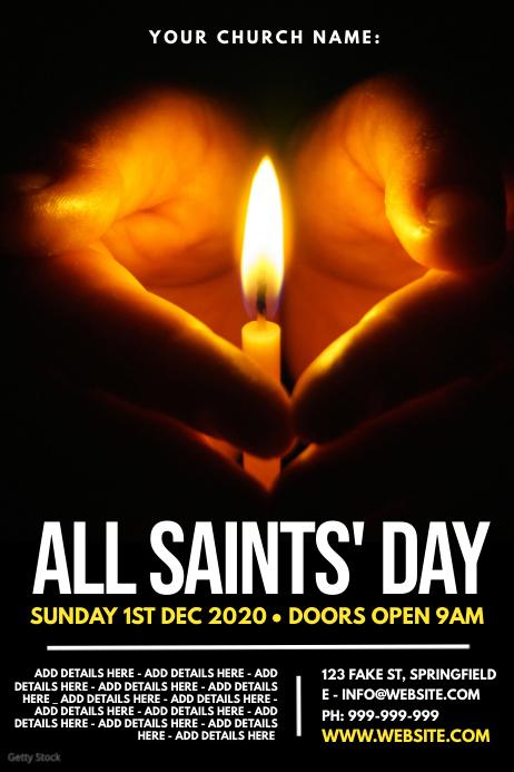 All Saints' Day Poster Template | PosterMyWall