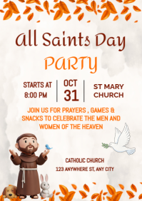 All Saints Day Party Invitation A4 template