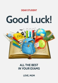 all the best in your exam inspirational flyer A5 template