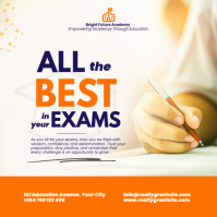 All The Best In Your Exam Poster Template | Good Luck Exam Wishes Vierkant (1:1)