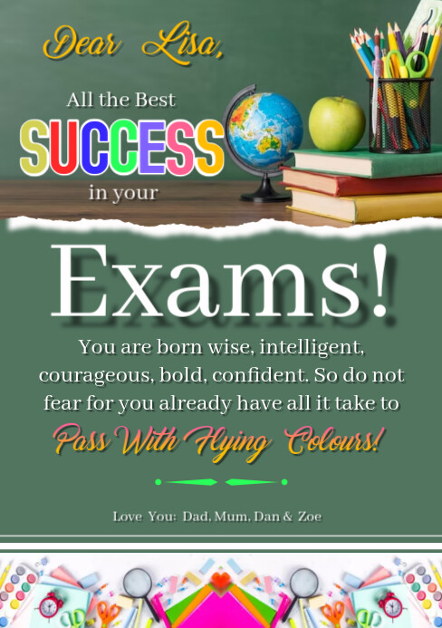 Modèle All the best success in your exams card desig | PosterMyWall