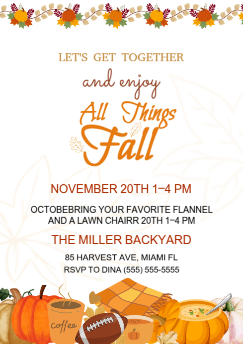 All Things Fall Party Invitation Template | PosterMyWall