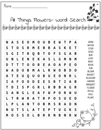 All Things Flowers Word-Search Løbeseddel (US Letter) template