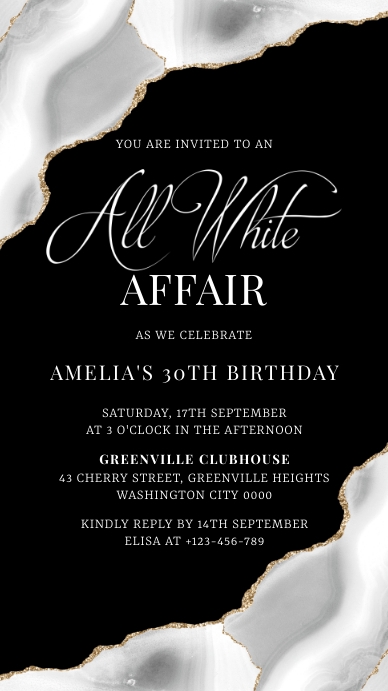 All White Affair Instagram Story template