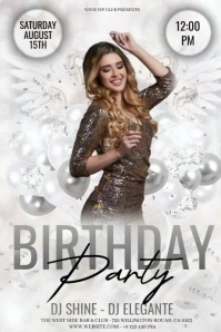 ALL WHITE CLUB PARTY EVENT DESIGN TEMPLATE Plakkaat