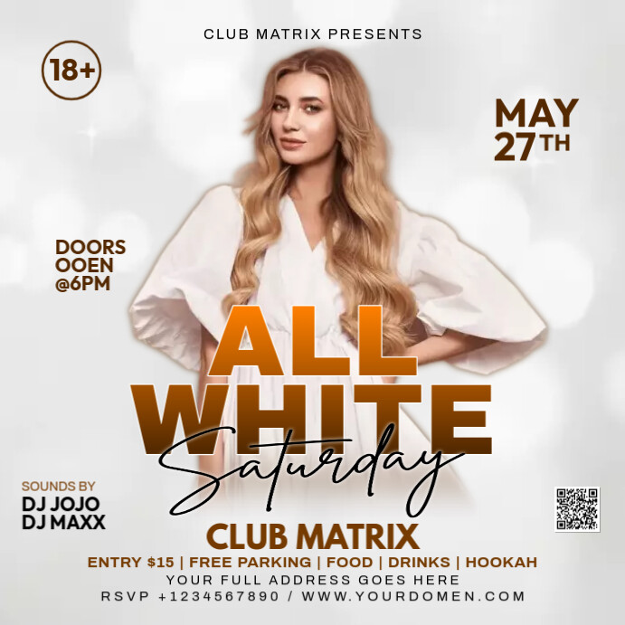 All white party Instagram Post template