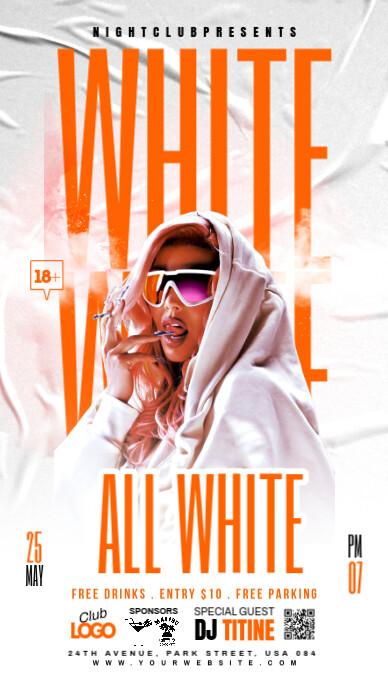 All white Party História do Instagram template