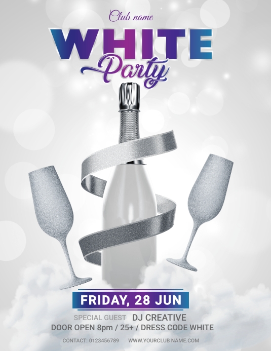 All White Party Flyer Design Template PosterMyWall