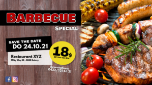 All you can eat special bbq barbecue menu ad Vídeo de portada de Facebook (16:9) template