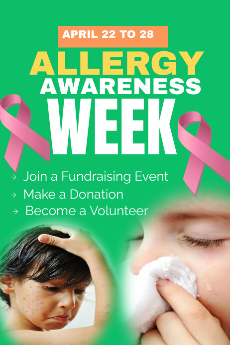 Allergy awareness week poster template Póster