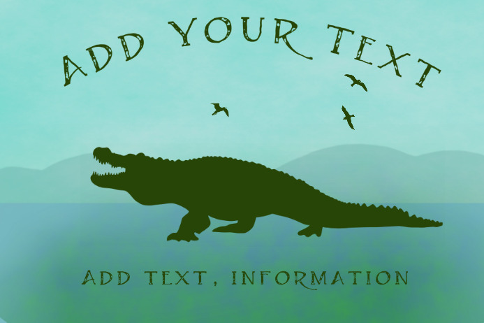 alligator in wetland landscape Template | PosterMyWall