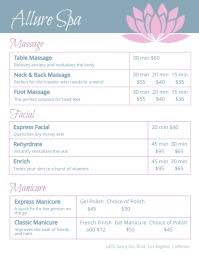 Allure Spa Price List Flyer Template