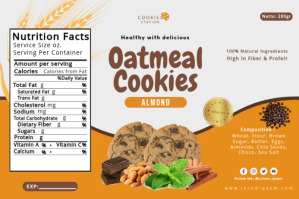 Wit Oatmeal Cookies - Almond Label Template