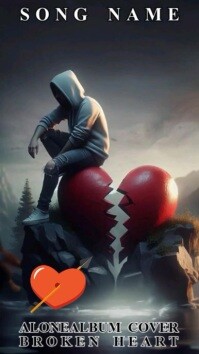 alone boy broken heart Reel do Instagram template