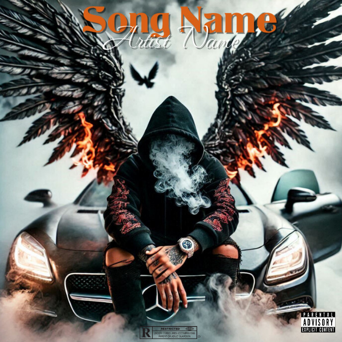 Alone man car mixtape cover Capa de álbum template