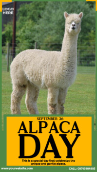 Yellow Alpaca Day Celebration เรื่องราวบน Instagram Template