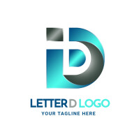 Alphabet-letter-d-company-business-brand-gradient-3d- Logo โลโก้ template