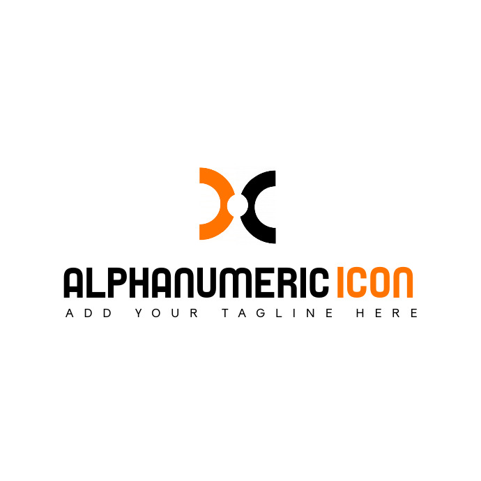 alphanumeric icon logo grey and orange colors template