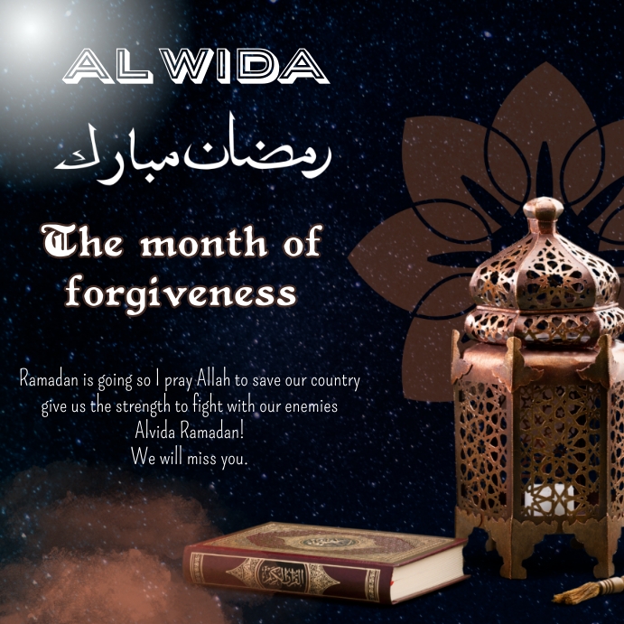 alwida ramadan,goodbye and farewell ramadan Instagram Post template