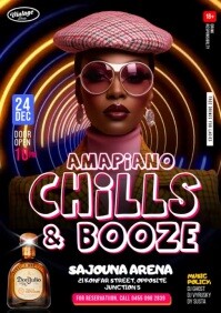Amapiano Chills  & Booze Event Party Event Flyer A4 template