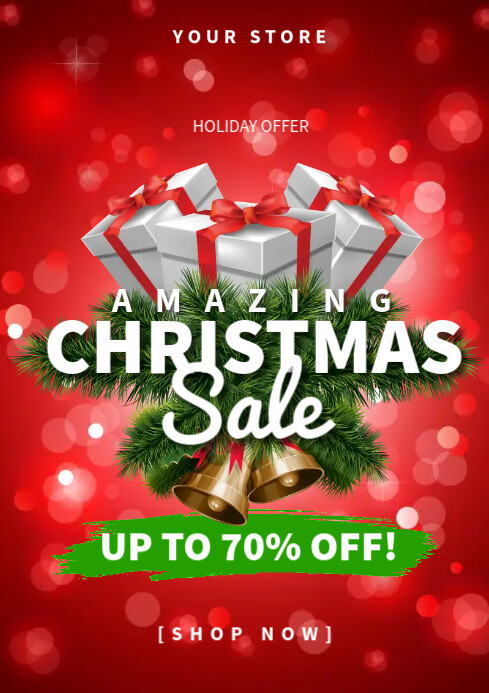 Amazing Christmas Sale Flyer Ad Template A4