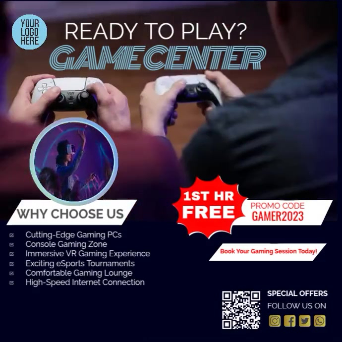 Amazing Gaming center ad Template | PosterMyWall