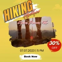 Amazing Hiking Adventure Flyer – Bold Outdoor Experience Promotion Template Carré (1:1)
