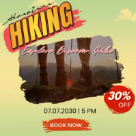 Amazing Hiking Adventure Flyer – Bold Outdoor Experience Promotion Template Square (1:1)