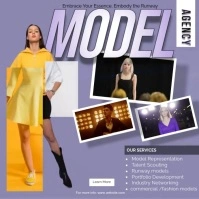 Amazing model agency services ad Kwadrat (1:1) template
