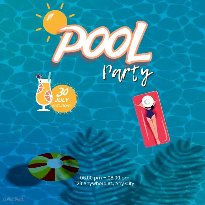 amazing pool party template | PosterMyWall