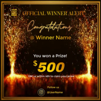 Black Prize Announcement Квадрат Template